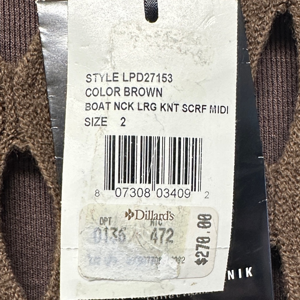 NWT Vintage Deadstock Lyndia Procanik Large Knit Boat Neck Midi Dress Size 2 - Picture 3 of 5